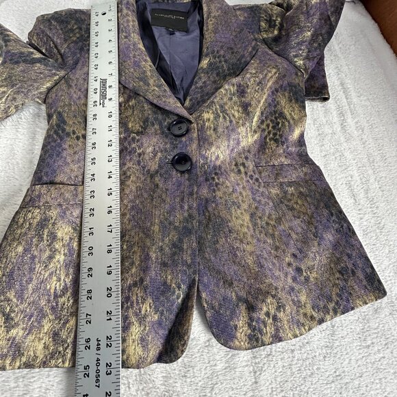 Classiques Entier Atelier Womens Metallic Animal Print Two-Button Blazer XS - Picture 9 of 9